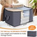 Fab totes 6 Pack Clothes Storage, Foldable Thick Fabric Blanket Storage Bags, Storage Containers for Organizing Bedroom, Closet, Clothing, Comforter, Organization and Storage with Handle,Grey