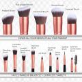 BSML(TM) Luxury 14pcs Makeup Brush Set Synthetic Foundation Powder Concealer Eyeshadow Palette Silver Black Rose Gold