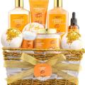 Gift Basket for Women - 10 Pc Almond Milk & Honey Beauty & Personal Care Set - Home Bath Pampering Package for Relaxing - Spa Self Care Kit - Thank You, Birthday, Mom, Anniversary Gift